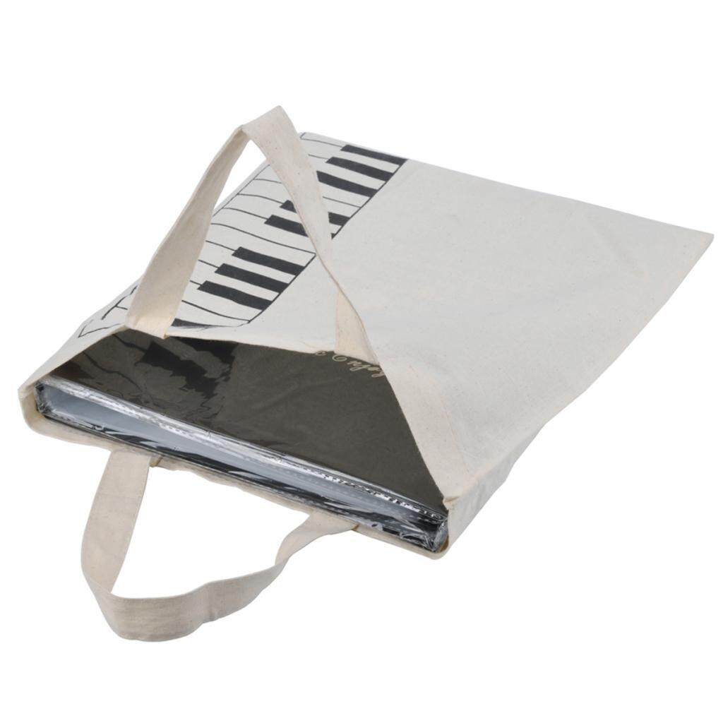 Sac Fourre-tout Réutilisable Motif Touches De Piano Et Notes De Musique - Tissu Lin/coton - Pour Partitions, Shopping, Quotidien
