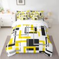 thumbnail image 2 of Homewish Yellow White Lines 7-Piece Twin Bedding Sets,Geometric Stripe Bedding Comforter Set,Abstract Desgin Sheet Sets For Adult,Luxury Bedroom Decor, 2 of 8