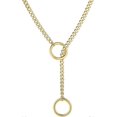 thumbnail image 1 of Heart O ring Slip Chain Necklace for Women Stainless Steel Cuban Chain Heart Necklace Punk Rock Collar Necklace Handmade Adjustable Lariat Y Necklace, 1 of 5