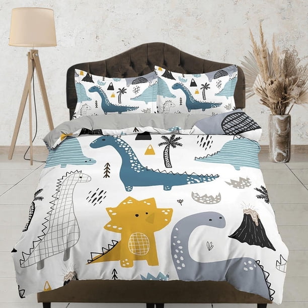 Baby Dinosaurs Toddler Bedding, Funda Nórdica Única para Guardería Niños, Cuna