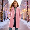 thumbnail image 2 of Ticikt Stylish Longline Trench Coat for Girls Lined Windbreaker Jacket with Hood Casual Fall Winter 5-14Y,Color:Pink, 2 of 6