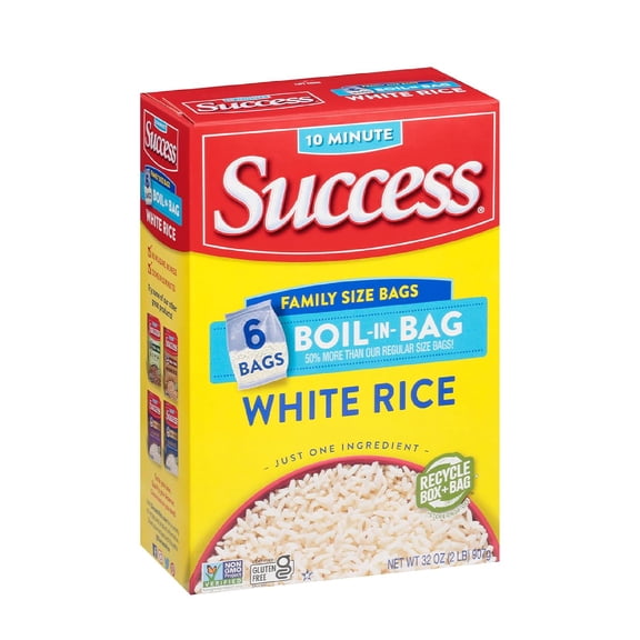 Success Boil-in-Bag Rice, White Rice, 32-Ounce Box, Pack of 6