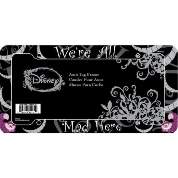 Cheshire Cat We're All Mad Here Plastic License Plate Frame