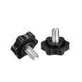 thumbnail image 3 of Clamping Screw Knob , 48mm Dia Plum Hex Shaped Grips Star Knob M10 x 20mm Male Thread 2pcs, 3 of 3