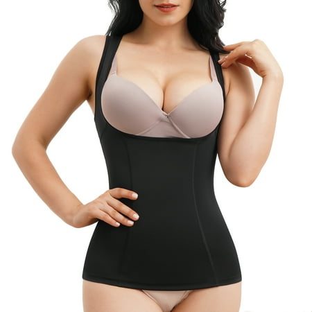 

Junlan Women Postpartum Recovery Vest Waist Cincher Tummy Control Shapewear Compression Top Invisible Body Shaper(Black S)