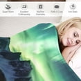 thumbnail image 3 of Pratyus Aurora Borealis Mountains Print Flannel Throw Blanket All Seasons Hand Feel Blanket 40x50in, 3 of 6