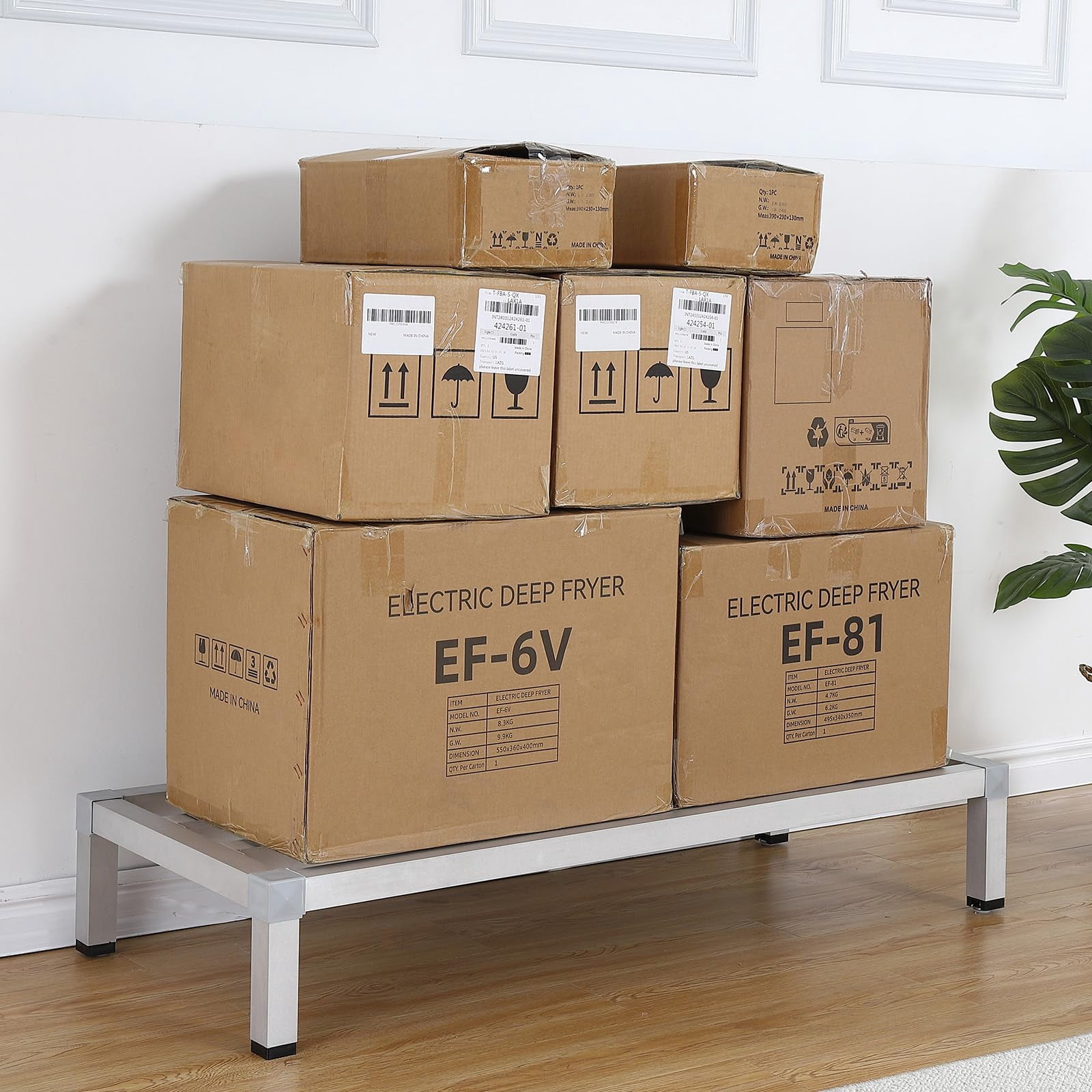 Dunnage Rack Aluminum, Elevated Storage Solution with 1000 Lb Capacity for Kitchens, Restaurants, Supermarkets, and Grocery Stores