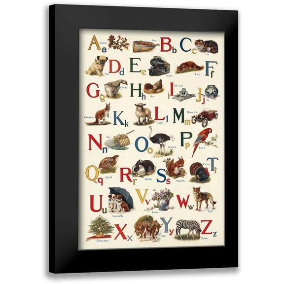 Wild Apple Portfolio 11x14 Black Modern Framed Museum Art Print Titled - Schoolhouse Alphabet