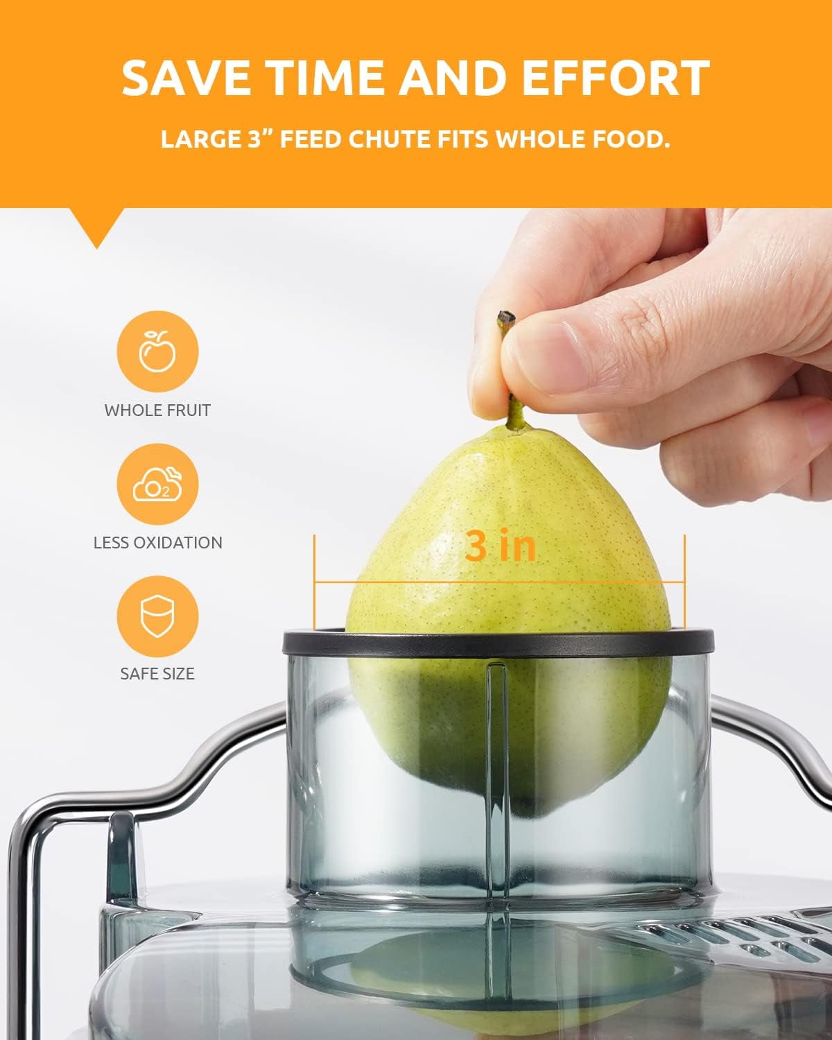 Juicer with 800W Motor, SHARDOR Juicer Machine with 3” Feed Chute, Dual Speeds Juice Maker for Fruits and Veggies, Anti-Drip Function Centrifugal Juicer, Include Cleaning Brush, BPA-Free, White
