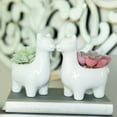 thumbnail image 4 of Flora Bunda Artificial Plants in Cute Animal Novelty Planter Set of 2 White Ceramic Llama Artificial Succulent 5.5", 5.75" x 3.75" x 4.75‚Äù, 4 of 5