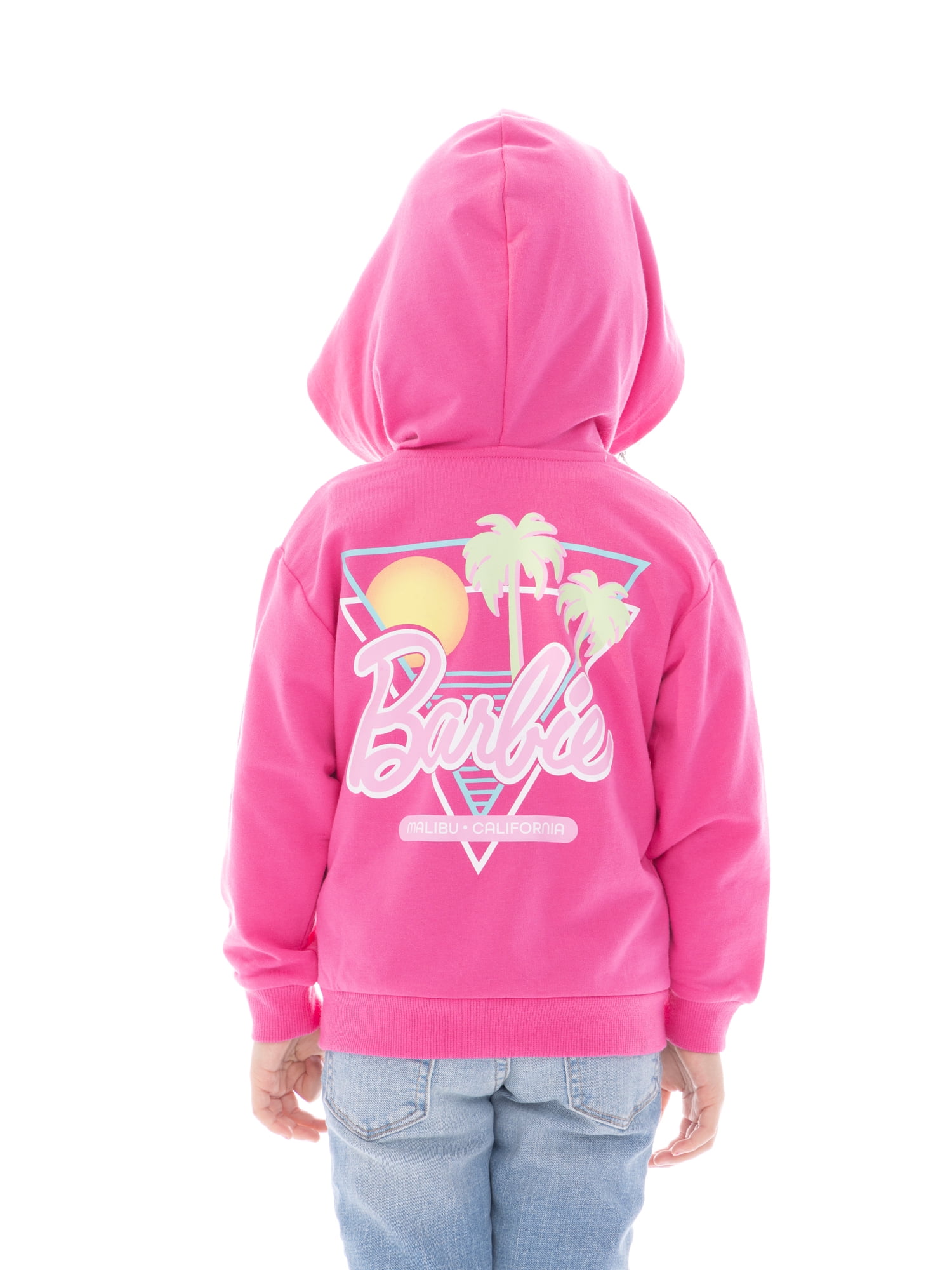 Barbie Toddler Girls' Full-Zip Hoodie with Front & Back Graphics, Sizes 12M-5T