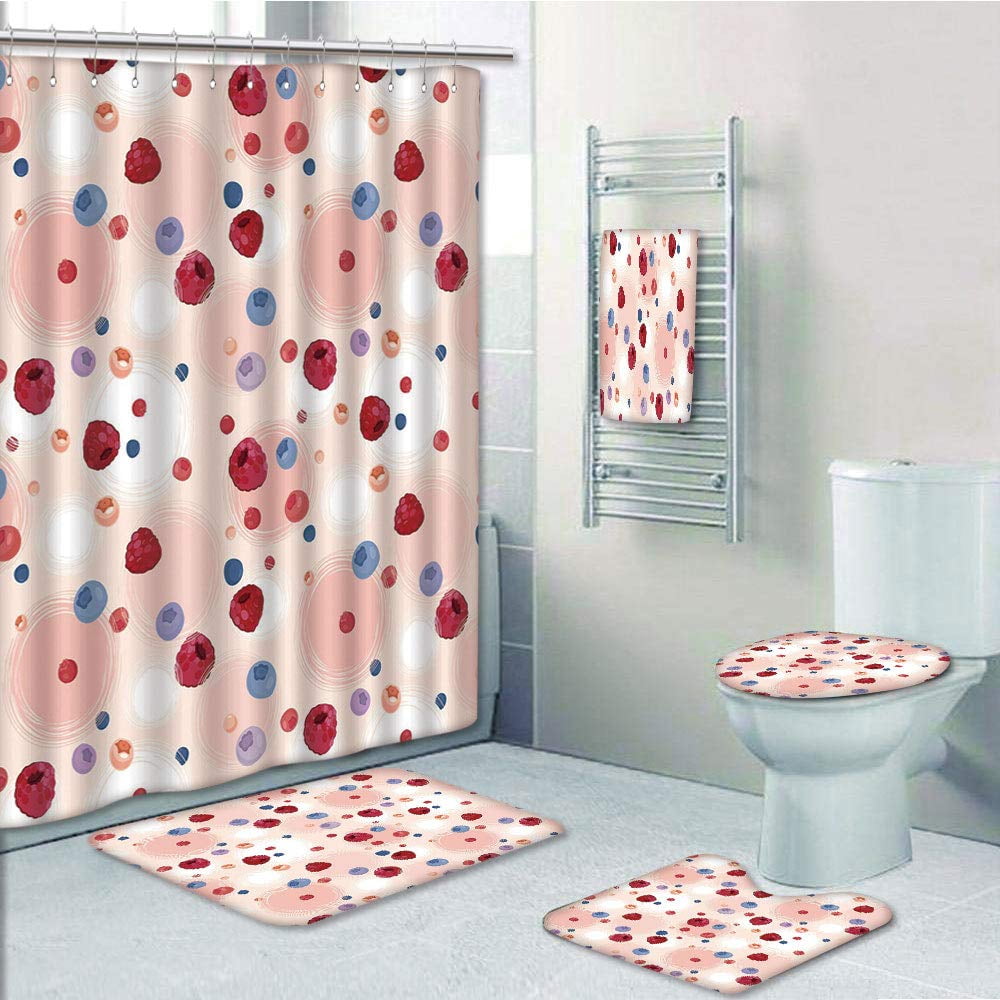 PRTAU Peach Raspberries berries Cranberries Food with Abstract Circle