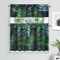 thumbnail image 2 of Hawaii Tropical Flower Kitchen Curtains 3PCS, 27.5x36in Polyester Leaf and Botanical Tier and Valance for Window Drapery Decor, 2 of 6
