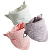 3Pcs/lot Baby Muslin Bibs Soft Cotton Solid Color Bibs Saliva Towel Boys Girls Feeding Apron Bandana Drool Stuff Bibs 4