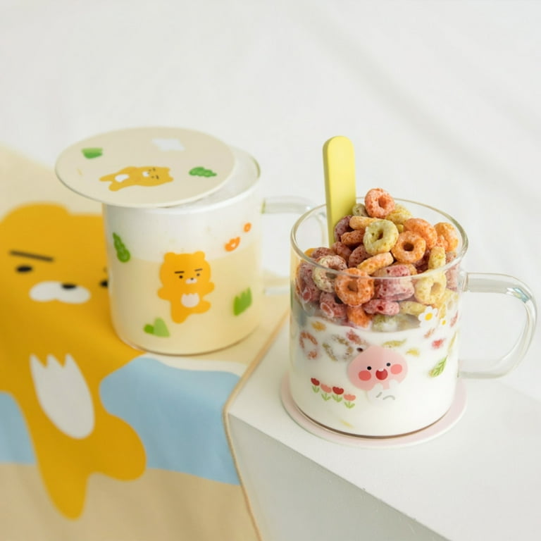 Kakao Friends Glass Mug and Two Paper Coasters Set Apeach