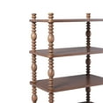 thumbnail image 6 of Vivienne Walker Edison Easy Assembly Solid Wood Spindle Short Bookshelf - Dark Brown, 6 of 13