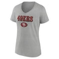 thumbnail image 2 of Women's Gray San Francisco 49ers Logo Team Lockup V-Neck T-Shirt, 2 of 3