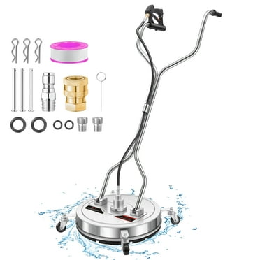 DAIMOT 20" Pressure Washer Surface Cleaner with 4 Wheels - Stainless Steel Dual Handle Surface Cleaner for Pressure Washer Attachment for Concrete, Patio, Sidewalk, Deck and Driveways