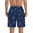 thumbnail image 3 of Naloa Snowflake Dark Blue Men's Beach Shorts, Surfing shorts, Swim trunks, Quick Dry Swim Trunks for Surfing Beach Fun - Large, 3 of 9