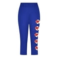 thumbnail image 4 of Fjofpr Girls Pants Size 12 Toddler Kids Fashion Baesball Print Summer Leisure Yoga Sports Frenum Cropped Pants Blue 12 Years, 4 of 4