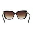 thumbnail image 4 of Elegant Rhinestone Fan Jewel Hinge Oversize Square Cat Eye Sunglasses Tortoise Brown, 4 of 4