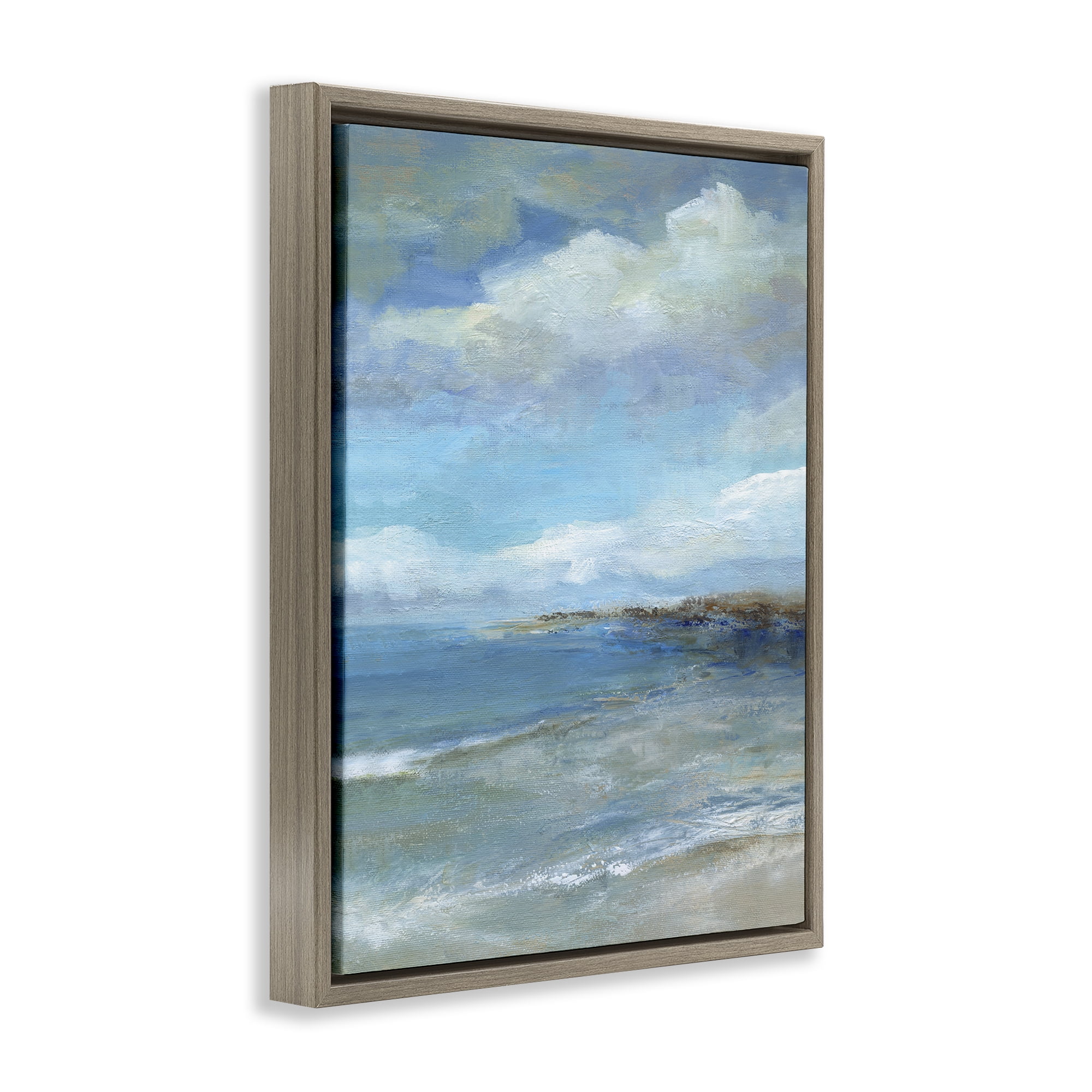 Stupell Industries Shore's Calm Breeze Brown Framed Floater Canvas Wall Art, design by Carol Robinson