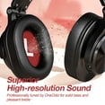 thumbnail image 4 of OneOdio Bluetooth Over-Ear Headphones with Mic | Wireless & Corded Dual-Mode Headphones for Drum Piano PC Phones Laptop-72 Hours Playtime-A70 Red, 4 of 12
