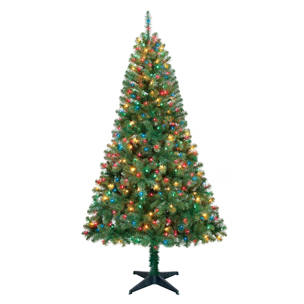 6.5 ft. Holiday Time Prelit Pine Christmas Tree in Green