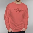 thumbnail image 4 of Men's 330g 100% Cotton Dropped Shoulder Crew Neck Sweatshirt-Heartbeat, 4 of 15