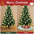 thumbnail image 4 of 30 Inch Christmas Tree Skirt – Velvet Plush Tree Mat, Soft Thickened Polyester with Red Ties, Single-Sided Printing, Available in 30in/36in/48in, Perfect for Holiday Xmas Tree Decoration, 4 of 7