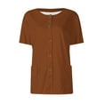 thumbnail image 2 of Womens' casual short-sleeved nursing uniform top Light Brown 2XL, 2 of 5