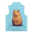 thumbnail image 5 of chaqlin Capybara Vest for Girls 2-3 Cute Sleeveless Stand Collar Jacket Kids Full Zipper Vest Coat with Pockets Fall Winter Outfits, 5 of 6