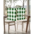 thumbnail image 4 of nqOlkjepod Green Plaid Chair Covers Set of 6, Decorative Chair Back Cover, Spring Summer Farmhouse Buffalo Checkered Dining Room Chair Slipcovers Removable Chair Protectors Covers for Party Banquet, 4 of 7