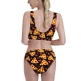 thumbnail image 3 of Picia Cartoon Pizza Women's High Waisted Bikini Scoop Neck Swimsuit Two Pieces Bathing Suit-Medium, 3 of 8