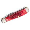 thumbnail image 3 of Case XX Knives Peach Seed Jigged Dark Red Bone Mini Trapper Carbon Steel Pocket Knife, 3 of 4