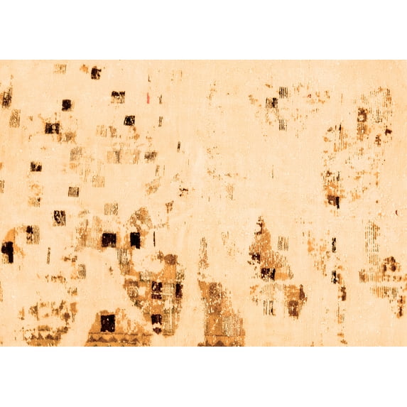 Ahgly Company Indoor Rectangle Abstract Orange Modern Area Rugs, 7' x 10'