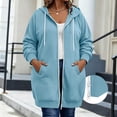 thumbnail image 2 of Enjoytime Oversized Hoodies for Women Long Sleeve Solid Zip Up Sweatshirt Fall Fashion Loose Long Hoodie Jackets, 2 of 6