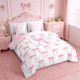 thumbnail image 2 of Erosebridal Girls Bowknot Personalized Gifts 7pcs Bedding Comforter Set,Pink 3D Cartoon Alphabet X Print Queen Bedding Sets For Kids,Pink Reversible, 2 of 7