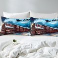 thumbnail image 4 of Erosebridal Christmas Train Bed Sheets Set Queen Size, Moon Print Bedding Set, Winter Snowflake Decor, 4-Piece, 4 of 6