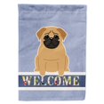 thumbnail image 1 of Carolines Treasures BB5588GF Pug Brown Welcome Garden Size Flag, 1 of 3