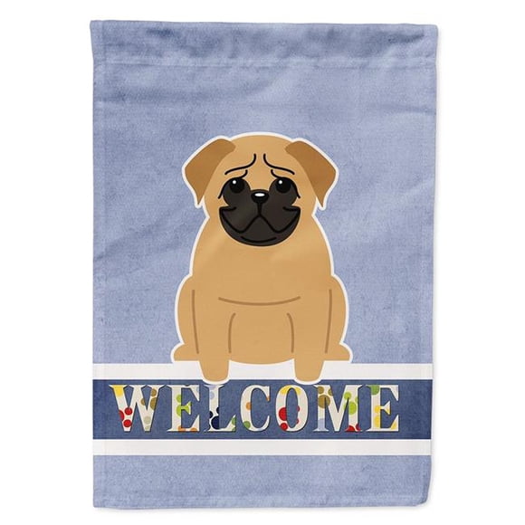 Carolines Treasures BB5588GF Pug Brown Welcome Garden Size Flag