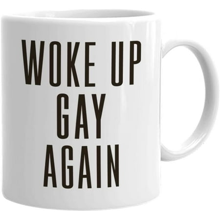 

LGBT Coffee Mug-Bi-Ce Cream-Lesbian LGBTQ Transgender Gay Pride Bi Rainbow Pride Queer-Woke Up Gay Again 11 Oz
