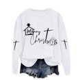 thumbnail image 2 of Wancir Christmas Sweatshirts For Women Merry Christmas Letter Graphic Printted Tops Crewneck Long Sleeve Xmas Pullover, 2 of 6