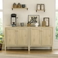 thumbnail image 4 of EYYTHUNG Sideboard Buffet Cabinet with Adjustable Shelves, Farmhouse Credenza Versatile Storage Cabinet Accent Furniture, Light Oak, 4 of 9