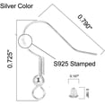 thumbnail image 5 of Silver Hypo-allergenic Earring Hooks - 120 Pcs /60 Pairs S925 Sterling Silver Plated Ear Wires Fish Hooks for Jewelry Making, Jewelry Findings Parts with Rubber Earring Backs Stopper for DIY Earrings, 5 of 5