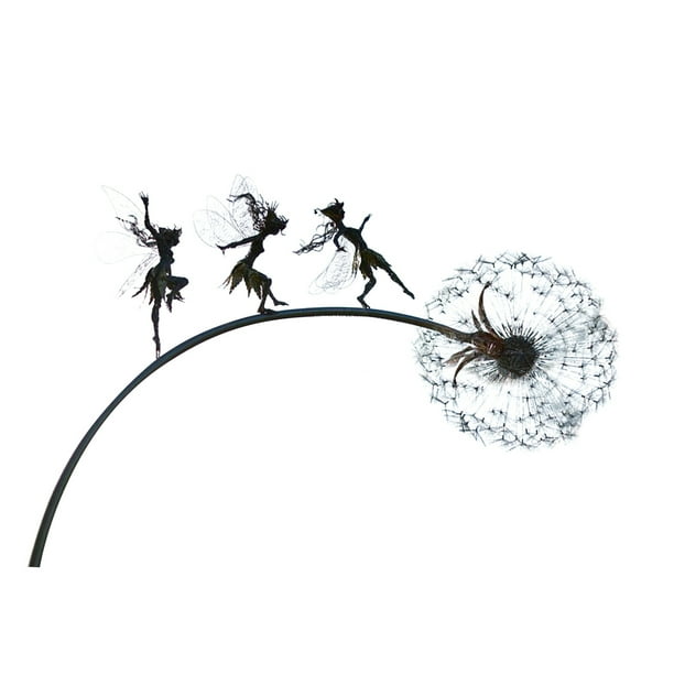 Gueuusu Garden Metal Sculptures Flower Fairy Elf Dandelion Mythical Com Gueuusu Garden Metal Sculptures Flower, Garden Metal Sculptures Flower Fairy Elf Dandelion Mythical