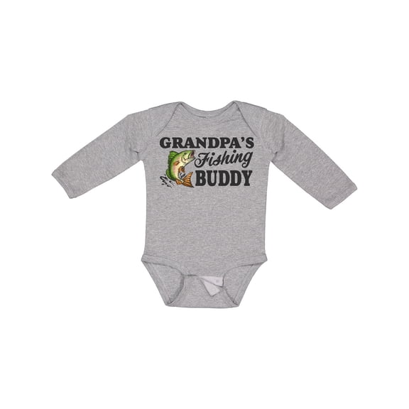 Inktastic Grandpa's Fishing Buddy Boys Long Sleeve Baby Bodysuit