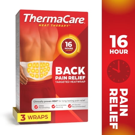 ThermaCare HeatWraps Lower Back Pain Therapy, Designed for Lower Back and Hip Pain, Size L – XL, 3 HeatWraps