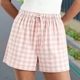 thumbnail image 2 of Cute Shorts, Comdrip Women Boxer Shorts Gingham Casual Lounge Sleep Plaid Shorts Beach Bottoms 2026 Trendy Pajama Shorts Women Pink S, 2 of 4