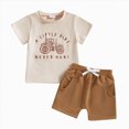 thumbnail image 3 of Kaprioy Boys Summer Outfits Letter A LITTLE DIRT NEVER HURT Print Shorts Set 0 6 12 18 24 Months 2T 3T Baby Boys Two Piece Set, 3 of 5